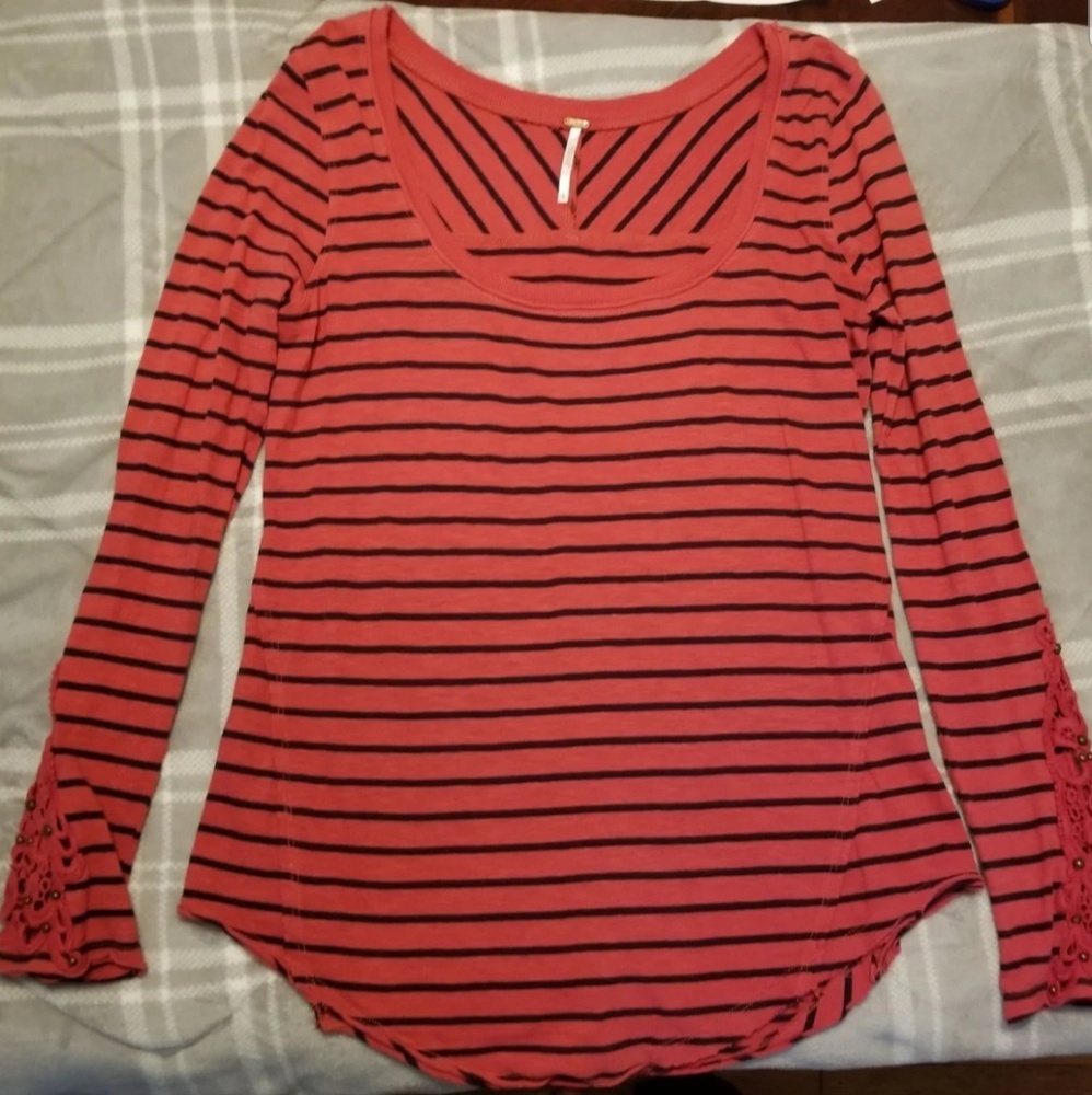 Red Stripped Shirt by Free People